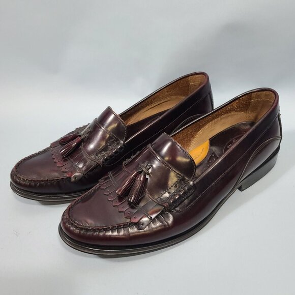 Bass Weejuns Barnett Mahogany Tassel Loafers Men\'s Leather Dress Shoes 11.5M main image 4